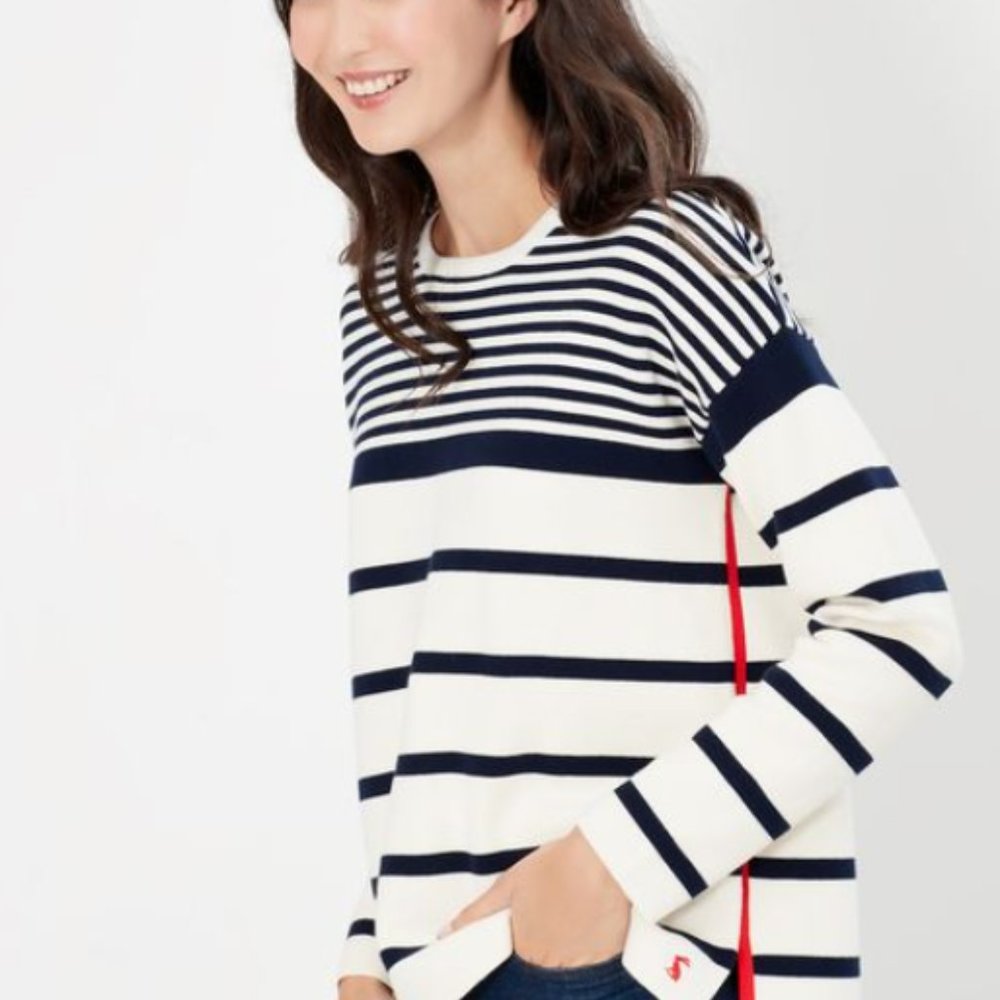 Joules Uma Navy Cream - Size 4